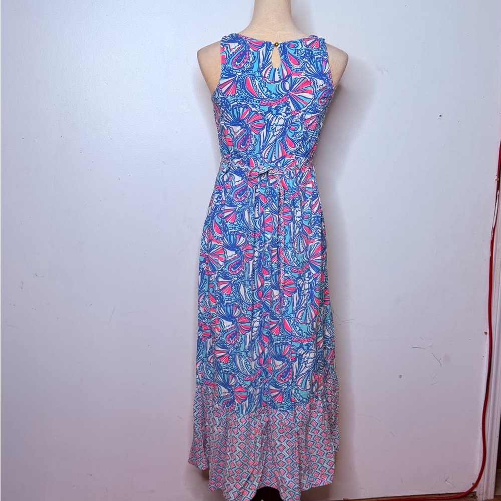 Lilly Pulitzer Maxi Dress Girls Size XL Blue Pink 20th Anniversary Collection - Picture 9 of 11